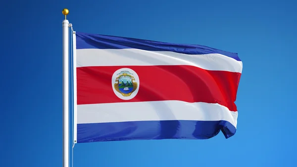 Vlag van Costa Rica, geïsoleerd met knippen pad alfakanaal transparantie — Stockfoto