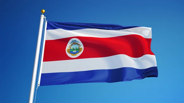 Bandera de Costa Rica, aislada con ruta de recorte alfa canal de transparencia — Foto de Stock