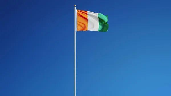 Bandera Cote Ivoire, aislada con transparencia de canal alfa de ruta de recorte —  Fotos de Stock