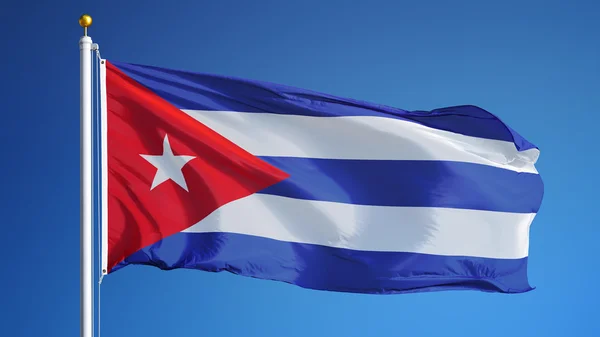 Flaga Kuba, izolowane ze ścieżką przycinającą przezroczystość kanału alfa — Zdjęcie stockowe