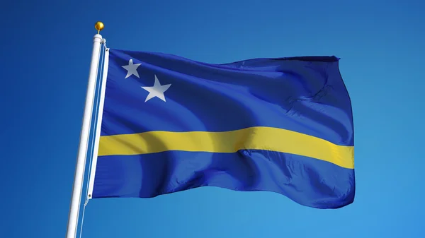 Curacao bayrağı, kırpma yolu alfa kanal saydamlığı ile izole — Stok fotoğraf