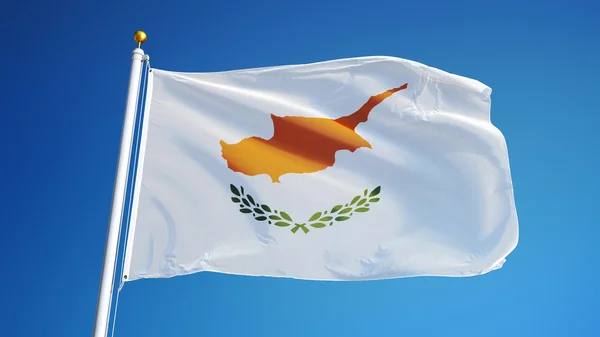 Kyperská vlajka, izolovaná s ořezovou cestou průhlednost alfa kanálu — Stock fotografie