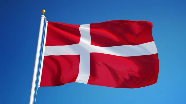 Danimarka bayrağı, kırpma yolu alfa kanal saydamlığı ile izole