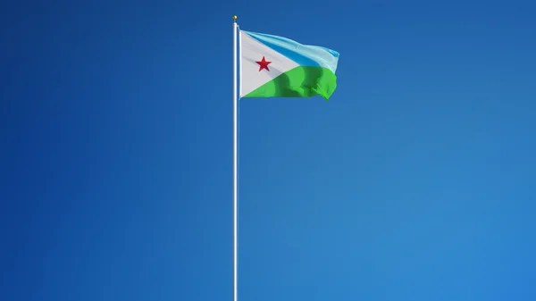 Djiboutis flagga, isolerad med clipping path alfakanal genomskinlighet — Stockfoto