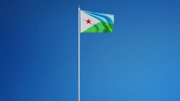 Djiboutis flagga, isolerad med clipping path alfakanal genomskinlighet — Stockfoto