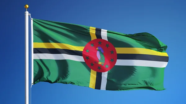 Bandiera Dominica, isolata con percorso di ritaglio trasparenza canale alfa — Foto Stock
