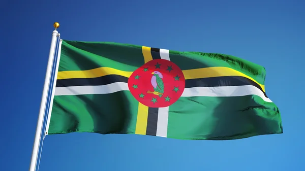 Dominica vlag, geïsoleerd met uitknippad alfakanaal transparantie — Stockfoto