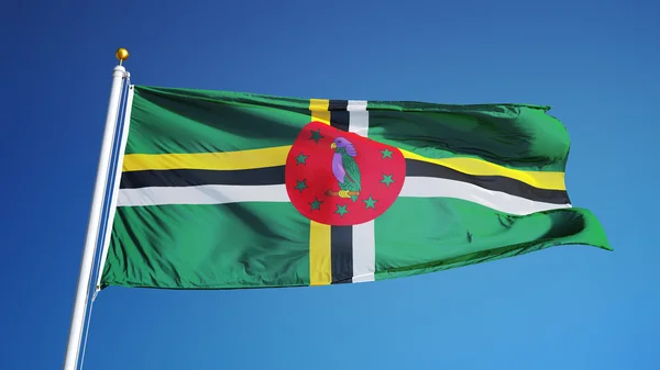 Bandera Dominica, aislada con transparencia de canal alfa de ruta de recorte — Foto de Stock