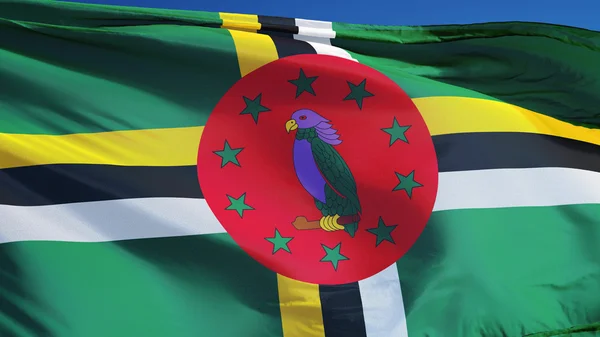 Dominica vlag, geïsoleerd met uitknippad alfakanaal transparantie — Stockfoto
