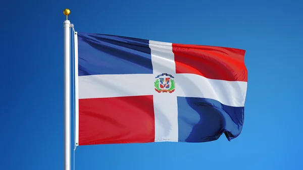 Bandeira da República Dominicana, isolada com transparência de canal alfa de caminho de recorte — Fotografia de Stock