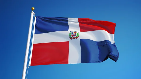 Vlajka Dominikánské republiky, izolovaná s ořezovou cestou průhlednost alfa kanálu — Stock fotografie