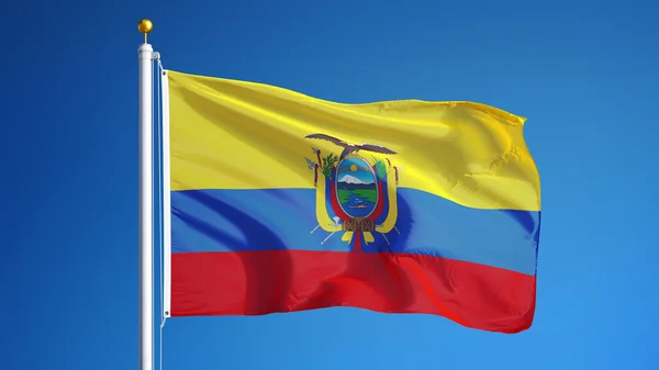 Ecuador flag, isolated with clipping path alpha channel transparency — Stock Photo, Image