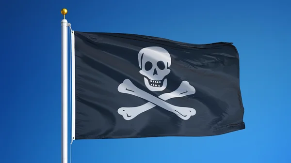 Piraten vlag, geïsoleerd met uitknippad alfakanaal transparantie — Stockfoto