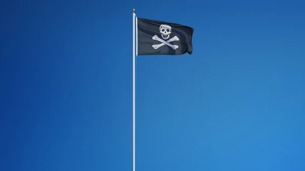 Piraten vlag, geïsoleerd met uitknippad alfakanaal transparantie — Stockfoto