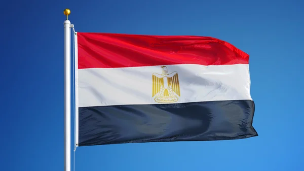 Bandiera Egitto, isolata con percorso di ritaglio trasparenza canale alfa — Foto Stock