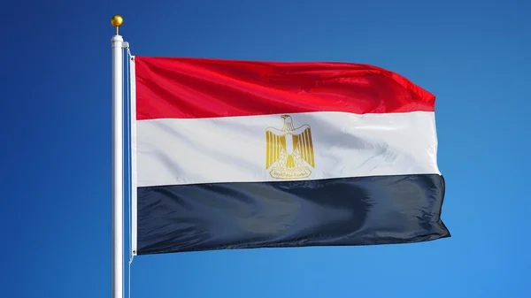 Egypten flagga, isolerad med urklippsbana alfakanal genomskinlighet — Stockfoto