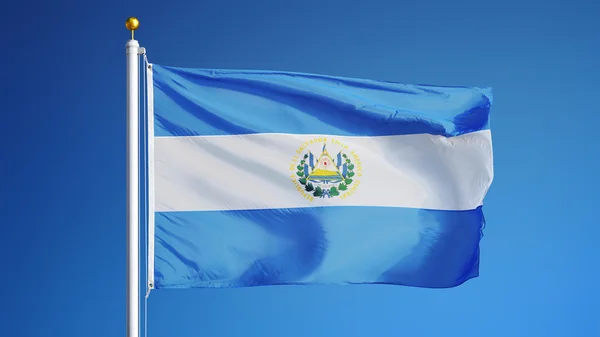 Vlajka Salvadoru, izolovaná s ořezovou cestou průhlednost alfa kanálu — Stock fotografie