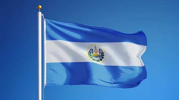 Bandeira de El Salvador, isolada com transparência de canal alfa de caminho de recorte — Fotografia de Stock