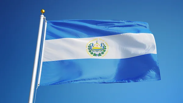 El Salvador flag, isolated with clipping path alpha channel transparency — Stock Photo, Image