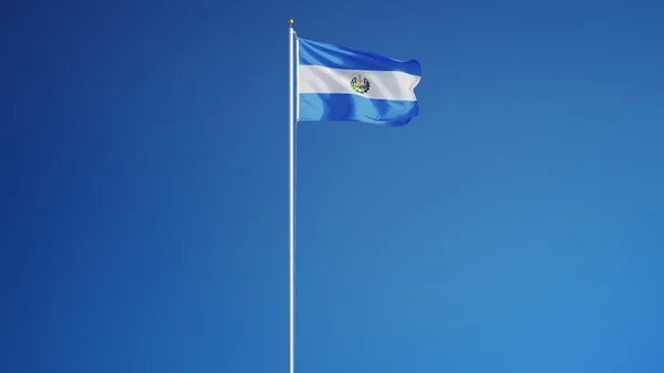 Bandiera El Salvador, isolata con il percorso di ritaglio trasparenza del canale alfa — Foto Stock