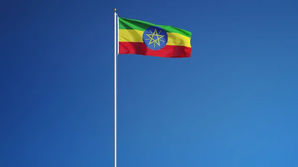 Ефіопський прапор, ізольовані з відсікання шлях альфа-каналом прозорості — стокове фото