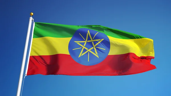 Ethiopian flag, isolated with clipping path alpha channel transparency — Stock Photo, Image