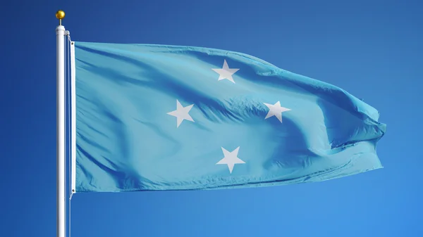Drapeau des États fédérés de Micronésie, isolé avec chemin de coupure transparence du canal alpha — Photo
