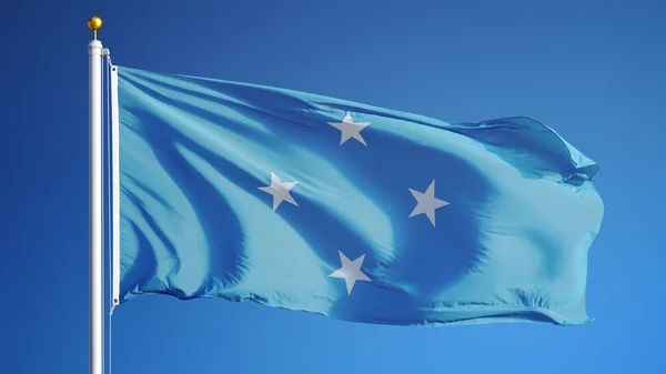 Gefedereerde staten van Micronesië vlag, geïsoleerd met knippen pad alfakanaal transparantie — Stockfoto