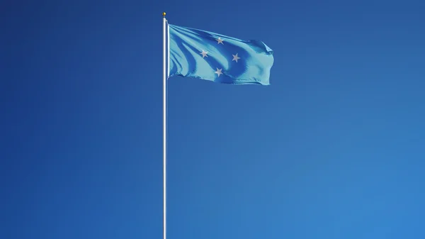 Mikronezya bayrağı Federe Devletleri, kırpma yolu alfa kanal şeffaflık ile izole — Stok fotoğraf