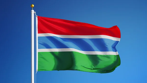 Прапор Гамбії, ізольований за допомогою відсічного контуру альфа-канал прозорість — стокове фото