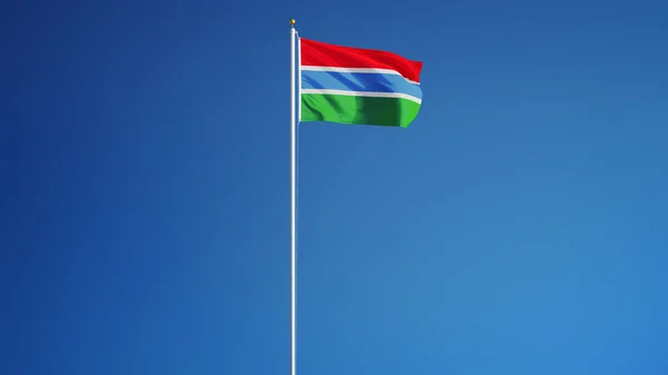 Прапор Гамбії, ізольований за допомогою відсічного контуру альфа-канал прозорість — стокове фото