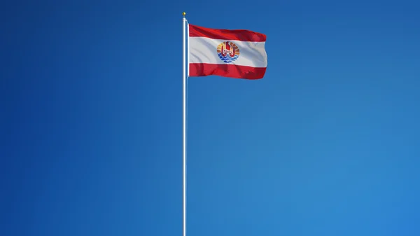 Französische Polynesien-Flagge, isoliert mit Clipping-Pfad Alpha-Kanal-Transparenz — Stockfoto