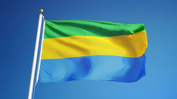 Σημαία Γκαμπόν, απομονωμένη με διαδρομή αποκοπής άλφα κανάλι διαφάνεια — Φωτογραφία Αρχείου