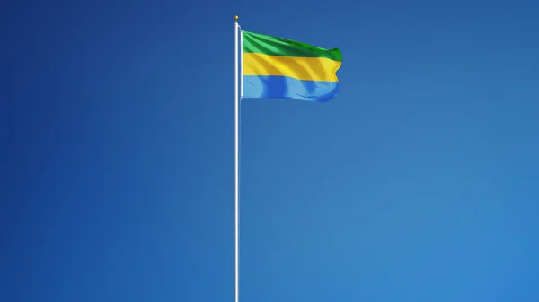 Gabon bayrağı, kırpma yolu alfa kanal saydamlığı ile izole — Stok fotoğraf