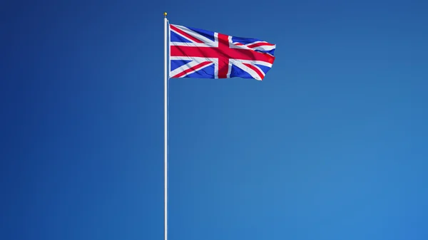 Gran bandera británica, aislada con transparencia de canal alfa de ruta de recorte — Foto de Stock