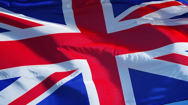 Gran bandera británica, aislada con transparencia de canal alfa de ruta de recorte — Foto de Stock