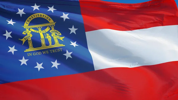 Γεωργία (Πολιτεία ΗΠΑ) σημαία, απομονωμένη με απόκομμα διαδρομή κανάλι άλφα διαφάνεια — Φωτογραφία Αρχείου