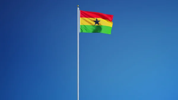 Bandera de Ghana, aislada con transparencia de canal alfa de ruta de recorte —  Fotos de Stock