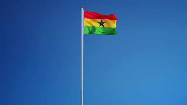 Bandera de Ghana, aislada con transparencia de canal alfa de ruta de recorte —  Fotos de Stock