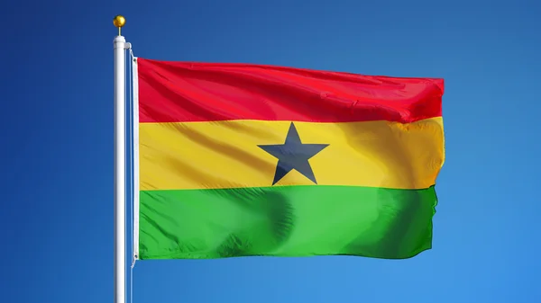 Bandera de Ghana, aislada con transparencia de canal alfa de ruta de recorte —  Fotos de Stock