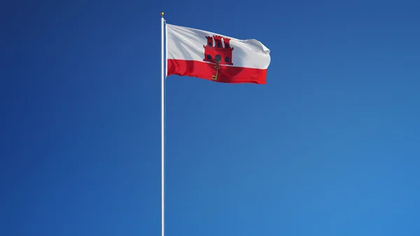 Gibraltarská vlajka, izolovaná s ořezovou cestou průhlednost alfa kanálu — Stock fotografie