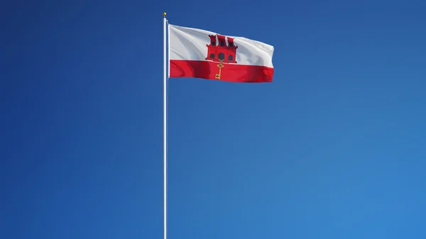 Gibraltar flagga, isolerad med urklippsbana alfakanal genomskinlighet — Stockfoto