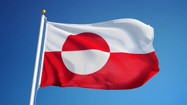 Grönlandi zászló, izolált Vágógörbe alfa-csatorna áttetszősége — Stock Fotó