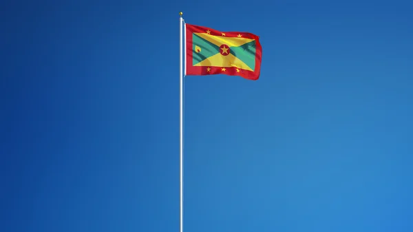 Grenada bayrağı, kırpma yolu alfa kanal saydamlığı ile izole — Stok fotoğraf