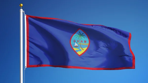 Bandera de Guam, aislada con transparencia de canal alfa de ruta de recorte —  Fotos de Stock