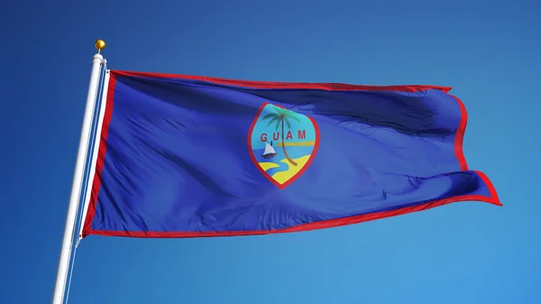 Guam bayrağı, kırpma yolu alfa kanal saydamlığı ile izole — Stok fotoğraf