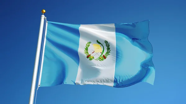 Bandera de Guatemala, aislada con ruta de recorte transparencia canal alfa — Foto de Stock