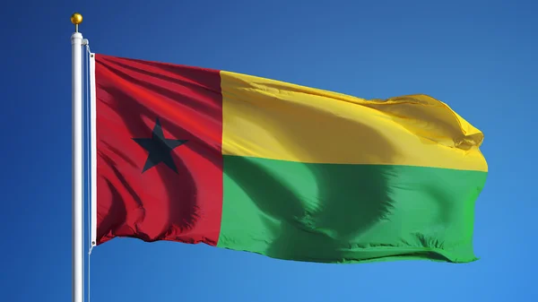 Σημαία της Γουινέας Μπισσάου, απομονωμένη με τη διαφάνεια της διαδρομής αποκοπής άλφα — Φωτογραφία Αρχείου