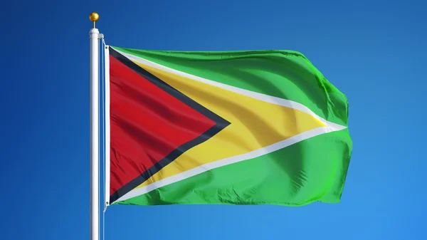Прапор Гайани, ізольований за допомогою відсічного контуру альфа-канал прозорість — стокове фото