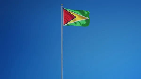 Drapeau Guyana, isolé avec chemin de coupure alpha canal transparence — Photo